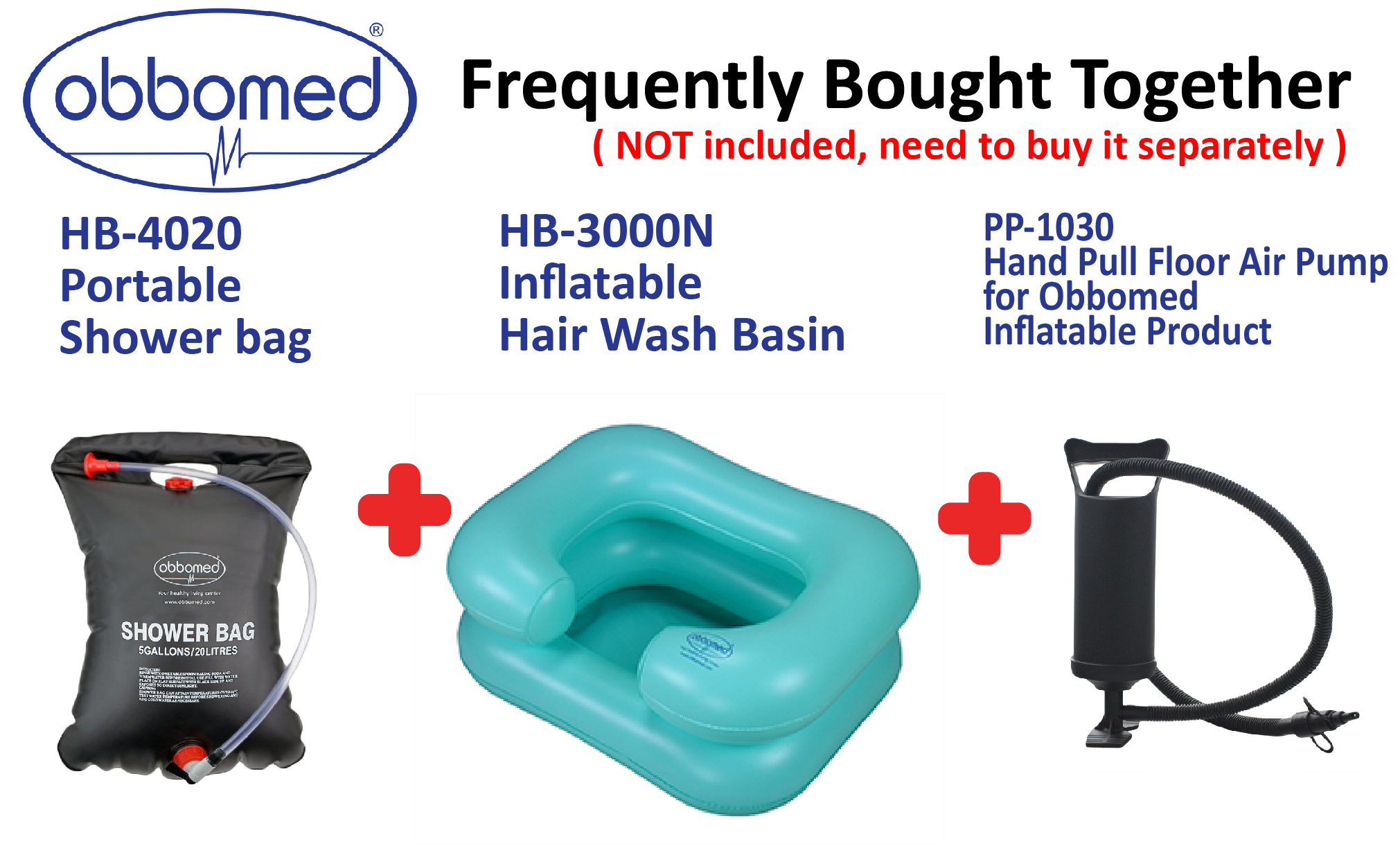 Obbomed HB-3000N Haarwas Bassin - bassin om eenvoudig haar te wassen voor personen die niet of moeilijk uit bed / stoel kunnen komen - eenvoudig haar wassen - Afbeelding 6