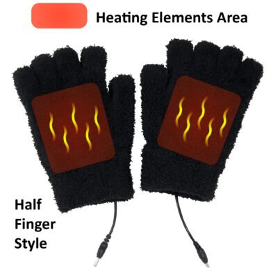 OBBOmed MH-1000 USB Verwarmde Handschoenen - zonder vingertoppen - voorzien van carbon warmte element - kleur zwart