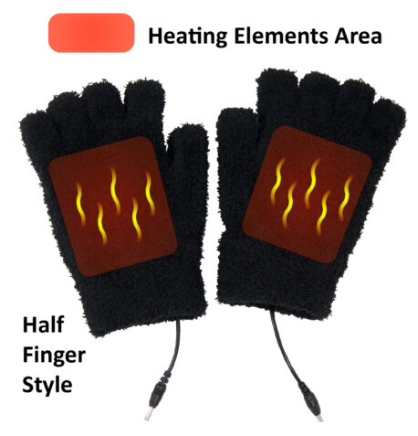 OBBOmed MH-1000 USB Verwarmde Handschoenen - zonder vingertoppen - voorzien van carbon warmte element - kleur zwart