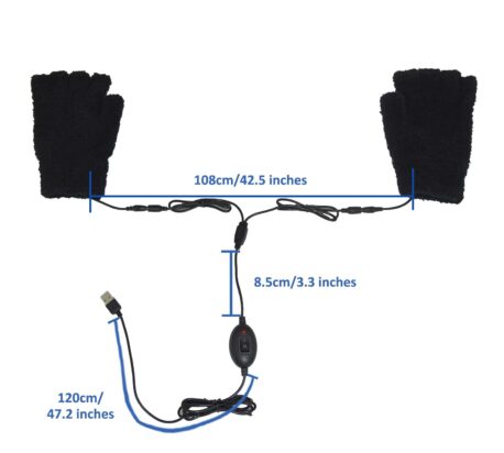 Obbomed MH-1020 USB verwarmde handschoenen - zonder vingertoppen - kleur zwart - Afbeelding 7